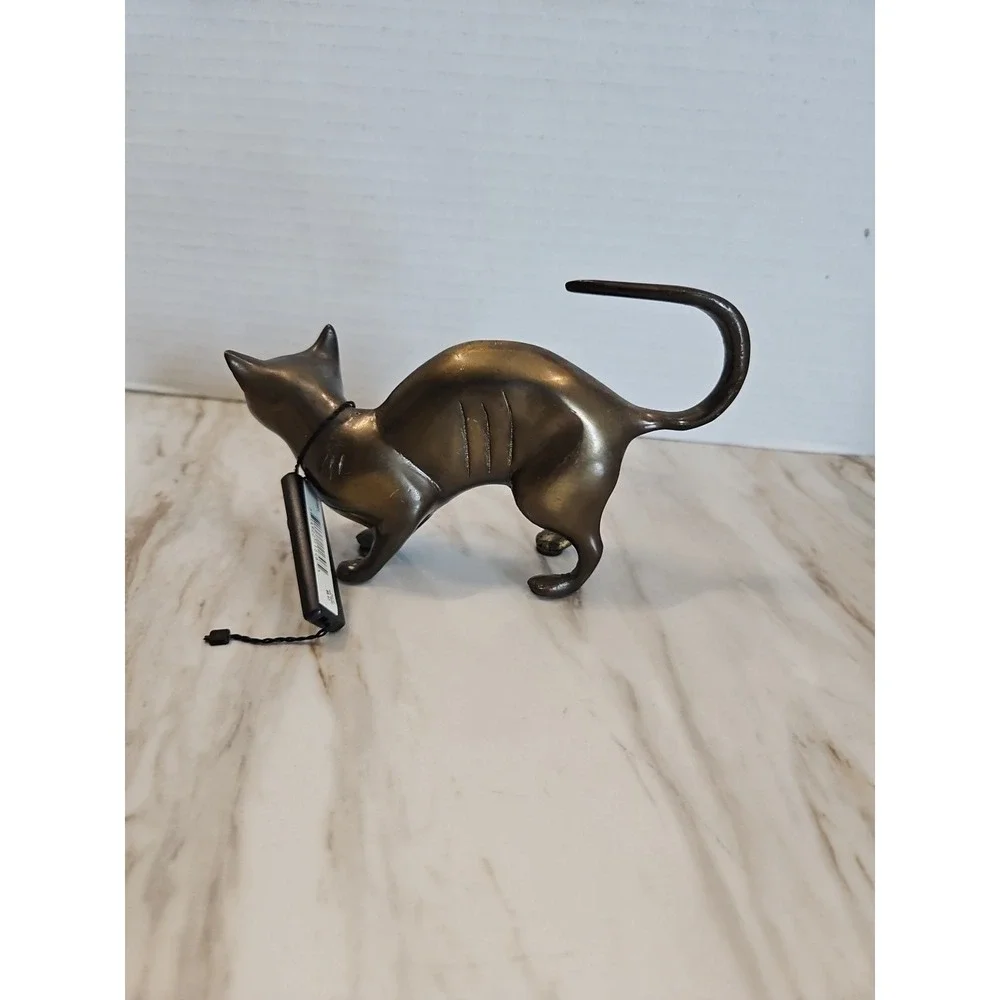 Vintage Metal Crouching Cat Classic Treasures Brand Feline Kitty